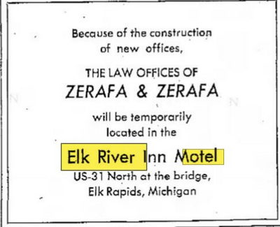 Elk River Motel (Elk River Inn) - Nov 1970 Ad (newer photo)